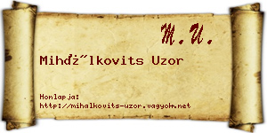 Mihálkovits Uzor névjegykártya